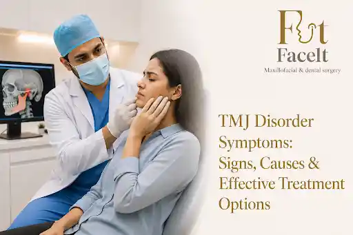 Diagram of the temporomandibular joint showing common pain points